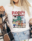 Rudolph Frosty Snowman Santa - Classic Christmas T-Shirt