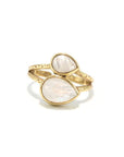 Moonstone Warrior Adjustable Brass Ring