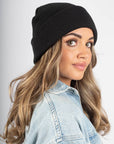 Basic knit cuffed beanie