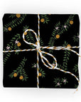 Orange Blossom Wrapping Paper Roll Black
