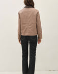 Barn Jacket with Faux Leather Collar