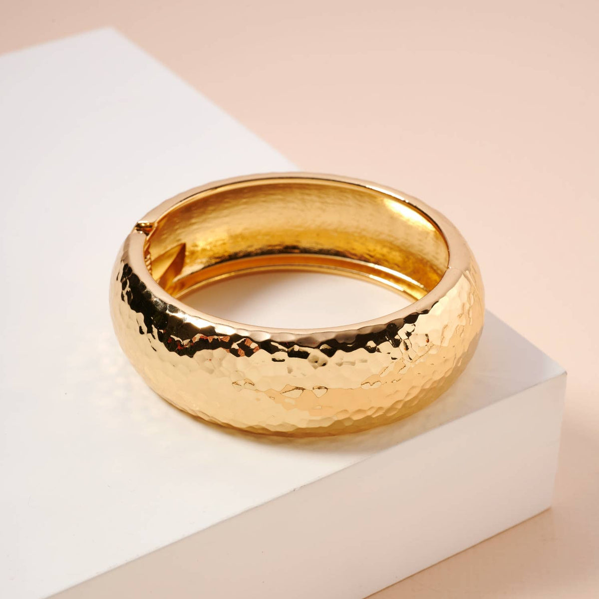 Hammered Gold Plated Cuff Bracelet