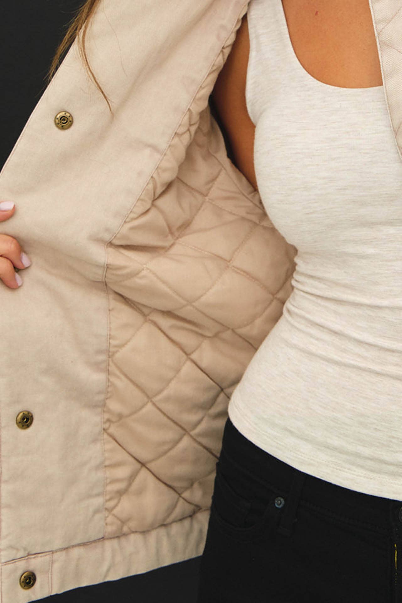 Barn Jacket with Faux Leather Collar