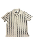 Colin Knit Vertical Chain Striped Pattern Short Sleeve Shirt