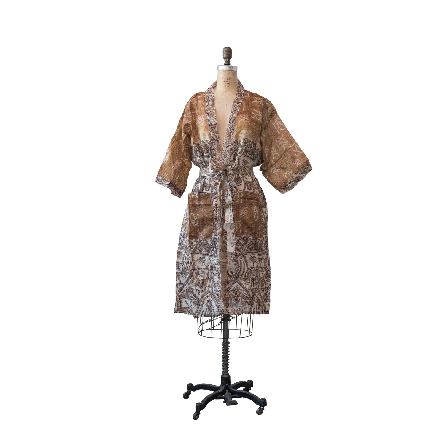 Vintage Silk Sari Kimono in Drawstring Bag