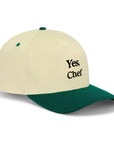 Yes Chef Snapback Hat - Cream Green Embroidered