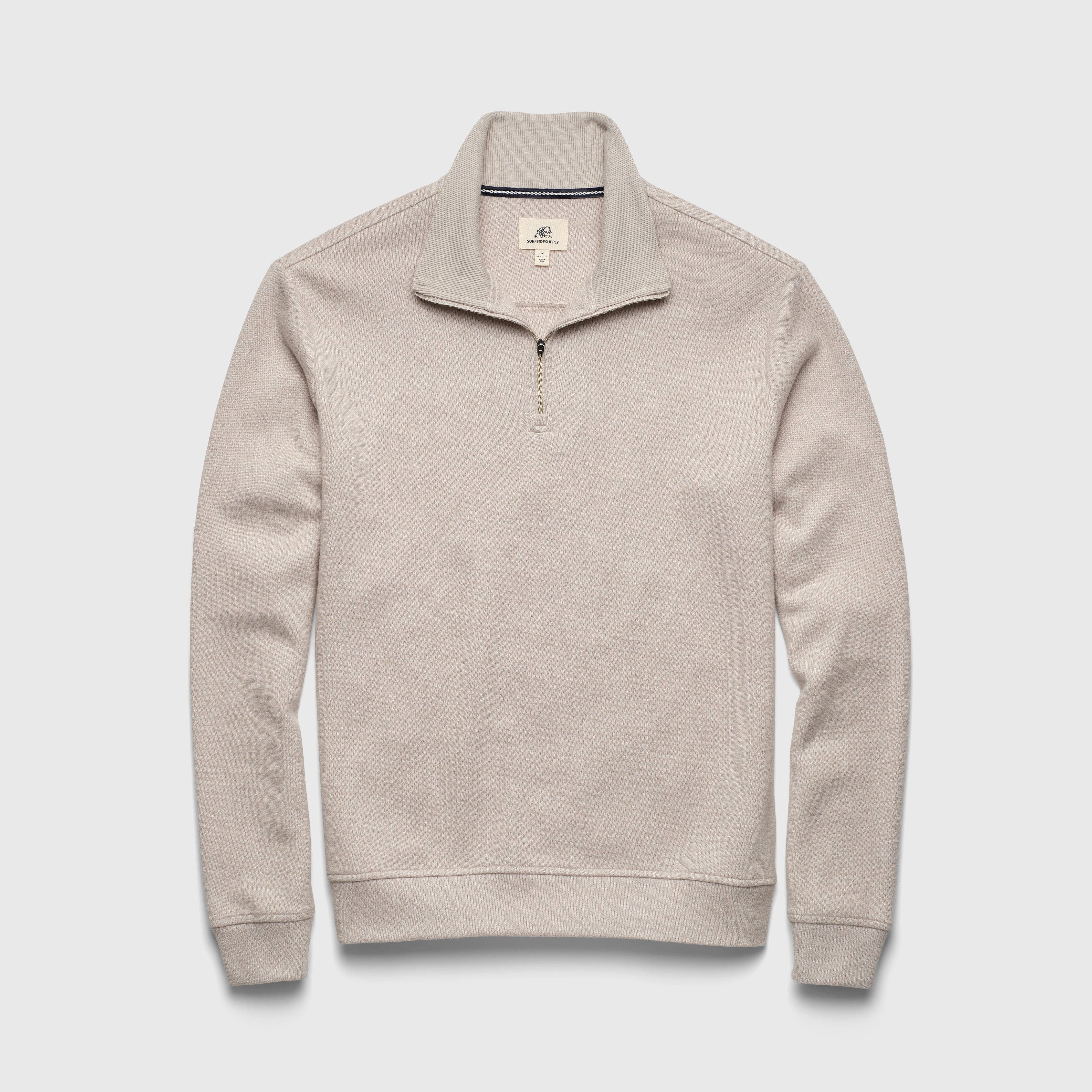 Bobby Cashmist Fleece Quarter Zip - Taupe Grey Heather