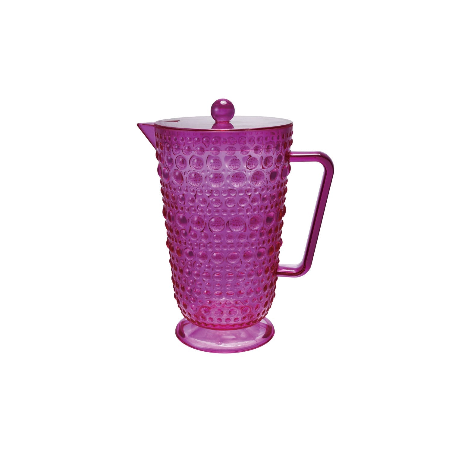 Acrylic Footed Pitcher With Lid &amp; Raised Dots, 2 Qt.