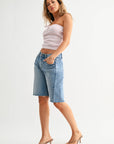 Seamed Longer Short Just Black Denim