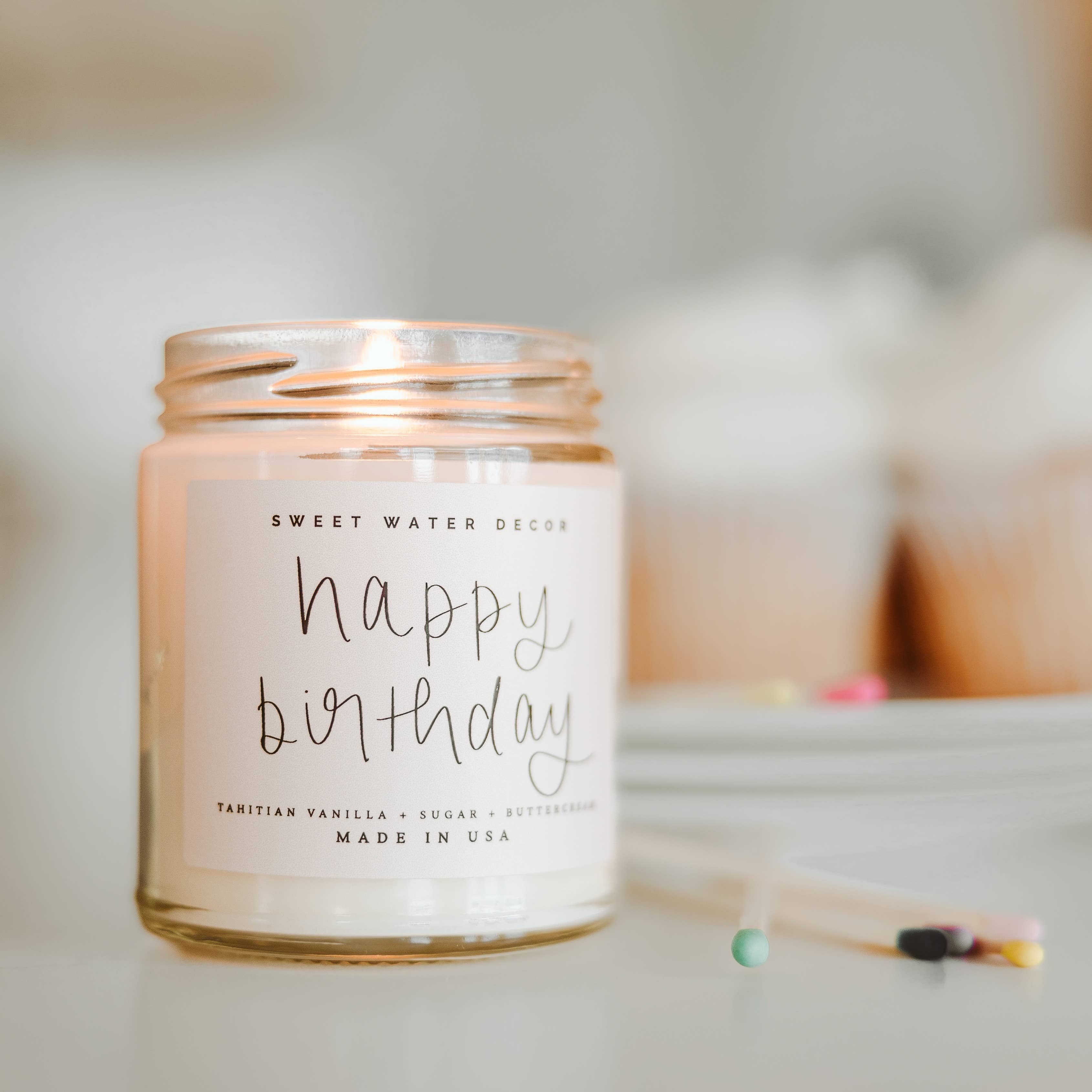 Happy Birthday 9 oz Soy Candle - Home Decor &amp; Gifts