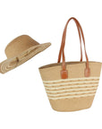 Woven Straw Tote and Sun Hat Set