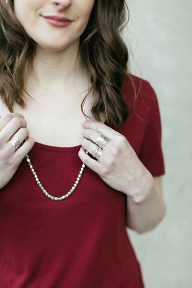 Sterling Stacking Rings - Textured: 6