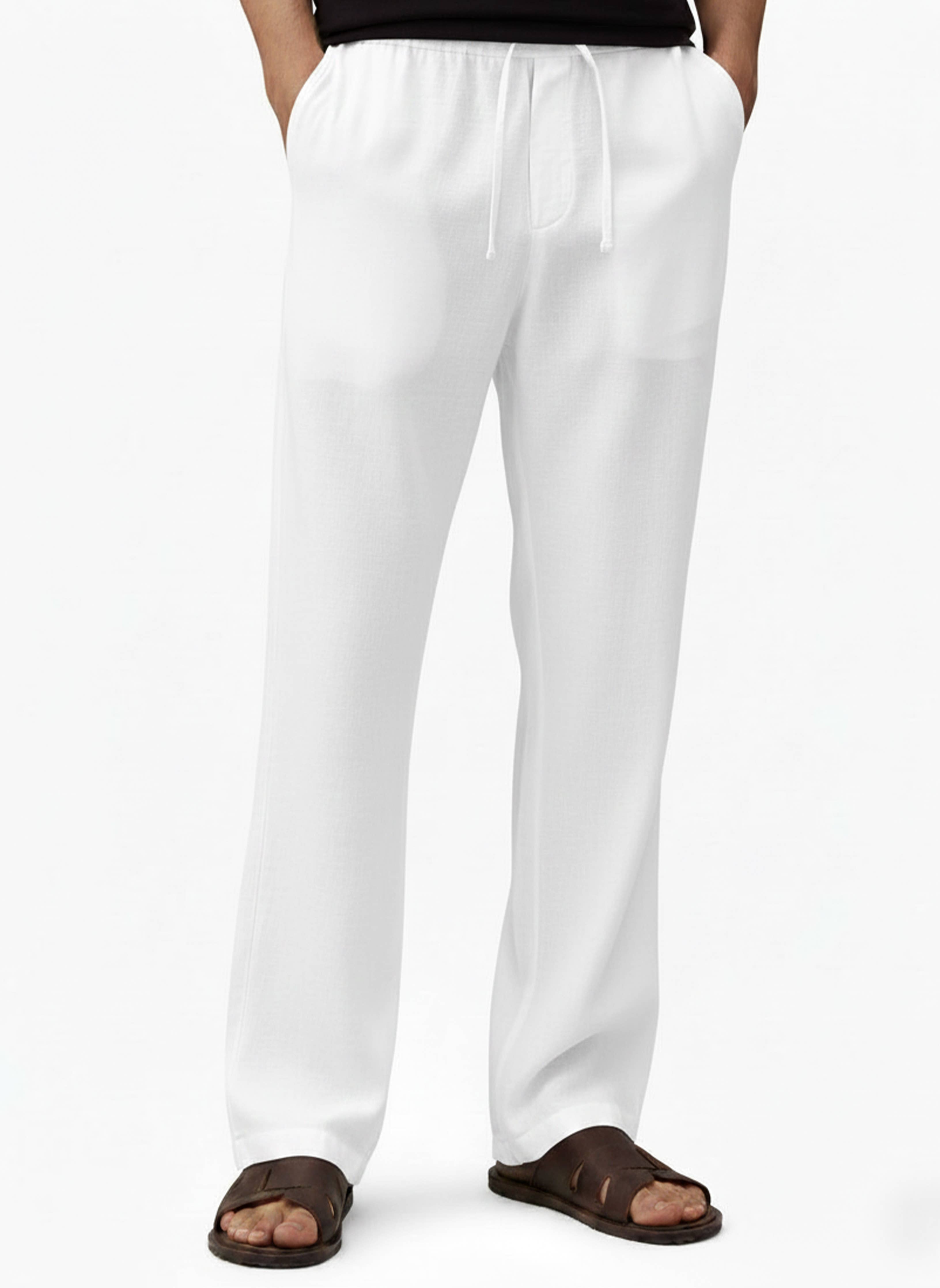 Men's Linen blend Pants White