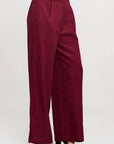 Made in USA Tencel Solid Straight Leg Pants with Pockets