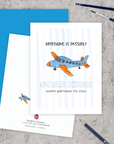 Kids Birthday Card, Birthday Airplane Lover Greeting Card