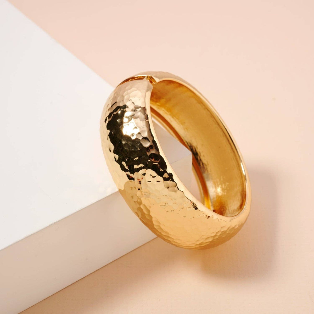 Hammered Gold Plated Cuff Bracelet