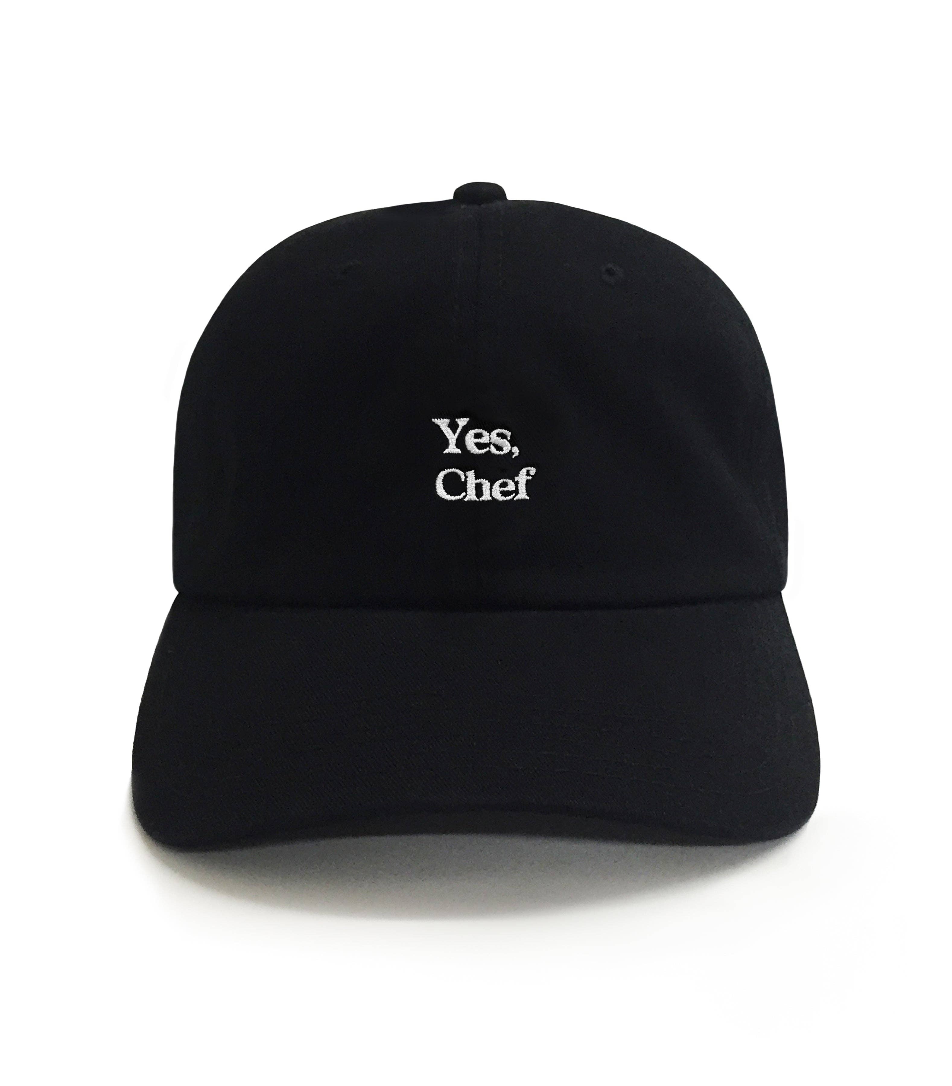 Yes Chef Embroidered Dad Hat - Black Cotton Unisex