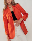 Simple Structured Blazer with Welt Pockets