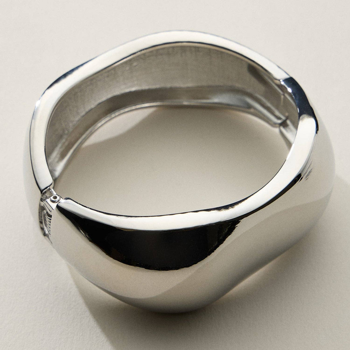 Wide Wavy Silver Cuff Bracelet