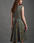 Lucille Dress Teal Floral