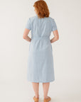 Charlie Dress Blue Stripe Linen Cotton