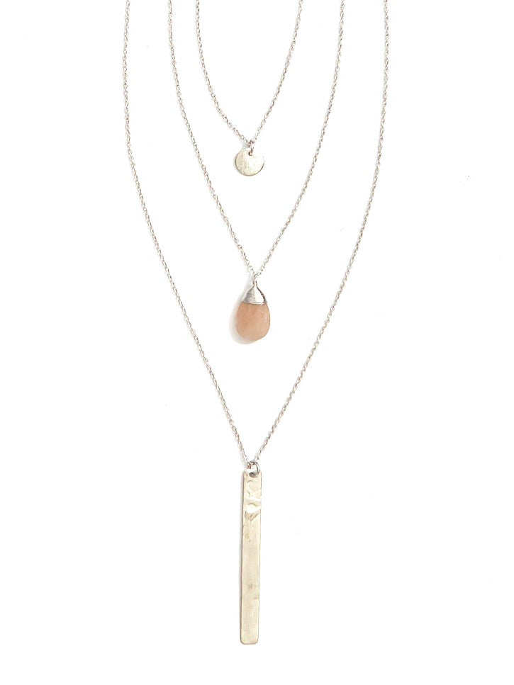 Triple Strand Multi-Way Pendant Necklace