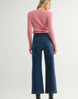 Patch Pocket Wide Leg Jean - Just Black Denim
