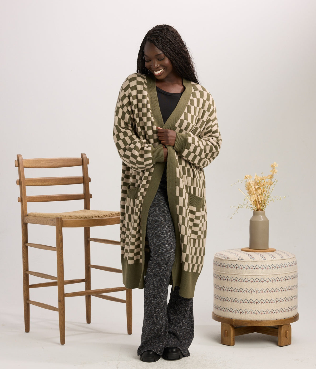 Baldwin Oversize Check Cardigan - Known Supply