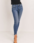 High-Rise Jeans w/ Mini Fray Hem