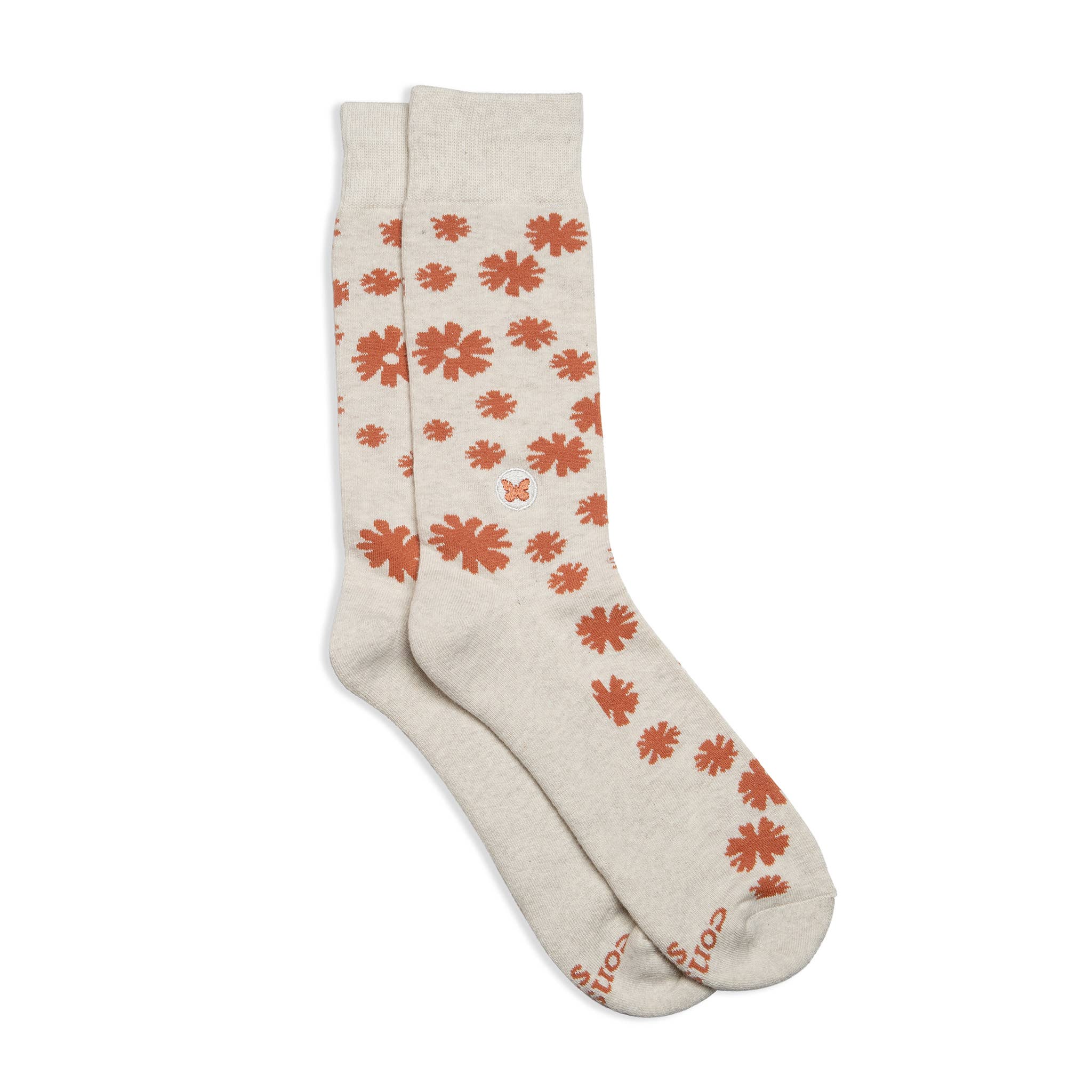 Conscious Step - Socks that Stop Violence Against Women (Orange Flowers)
