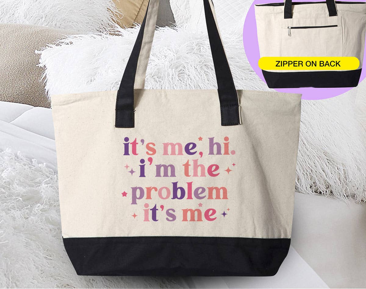 I&#39;m The Problem -  Pop Taylor Lyrics Canvas Zipper Tote Bag