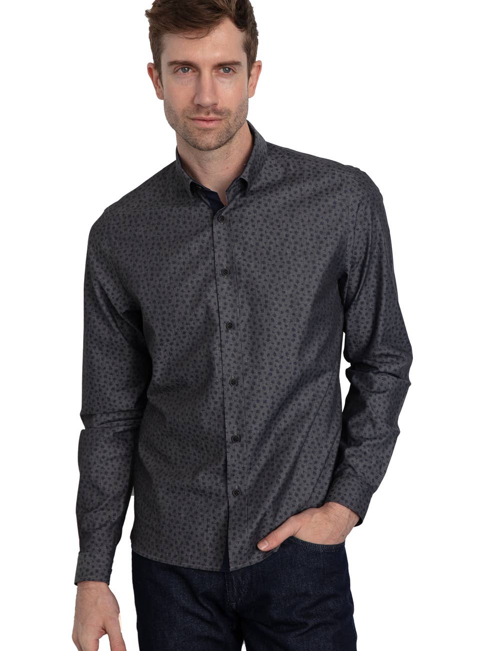 Button Down Cotton Long Sleeve Shirt