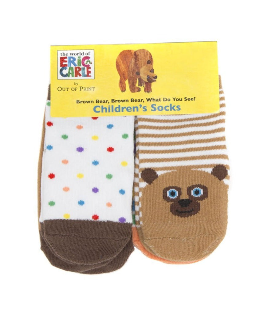 Out of Print Brown Bear Baby/Toddler Sock 4-pack