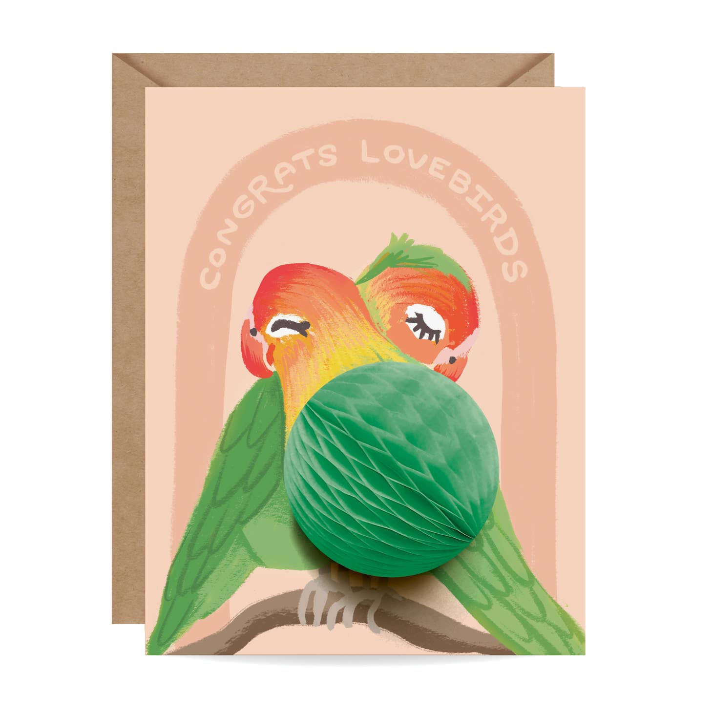 Pop-up Lovebirds Love Card or Wedding Card
