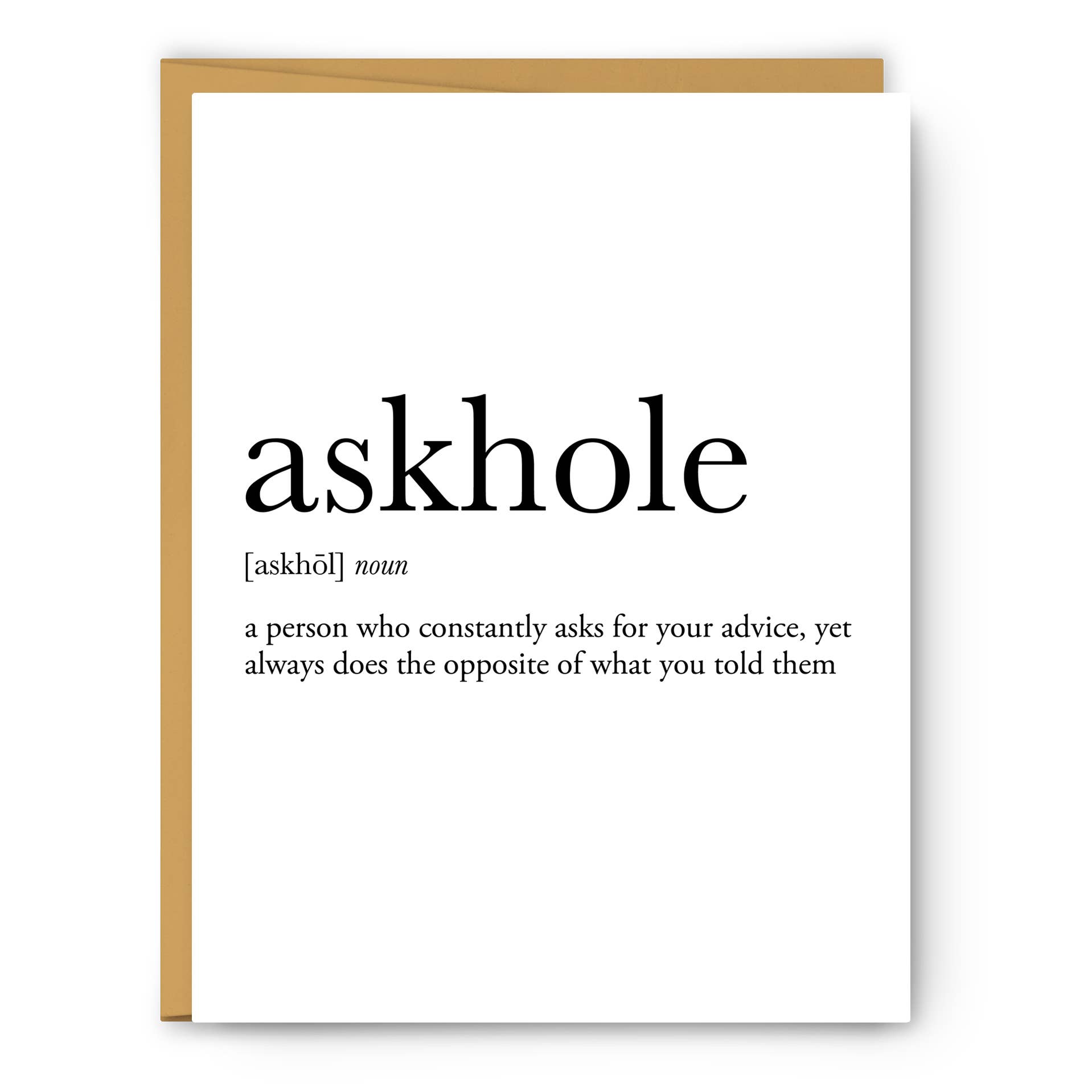 Askhole Definition - Everyday Card