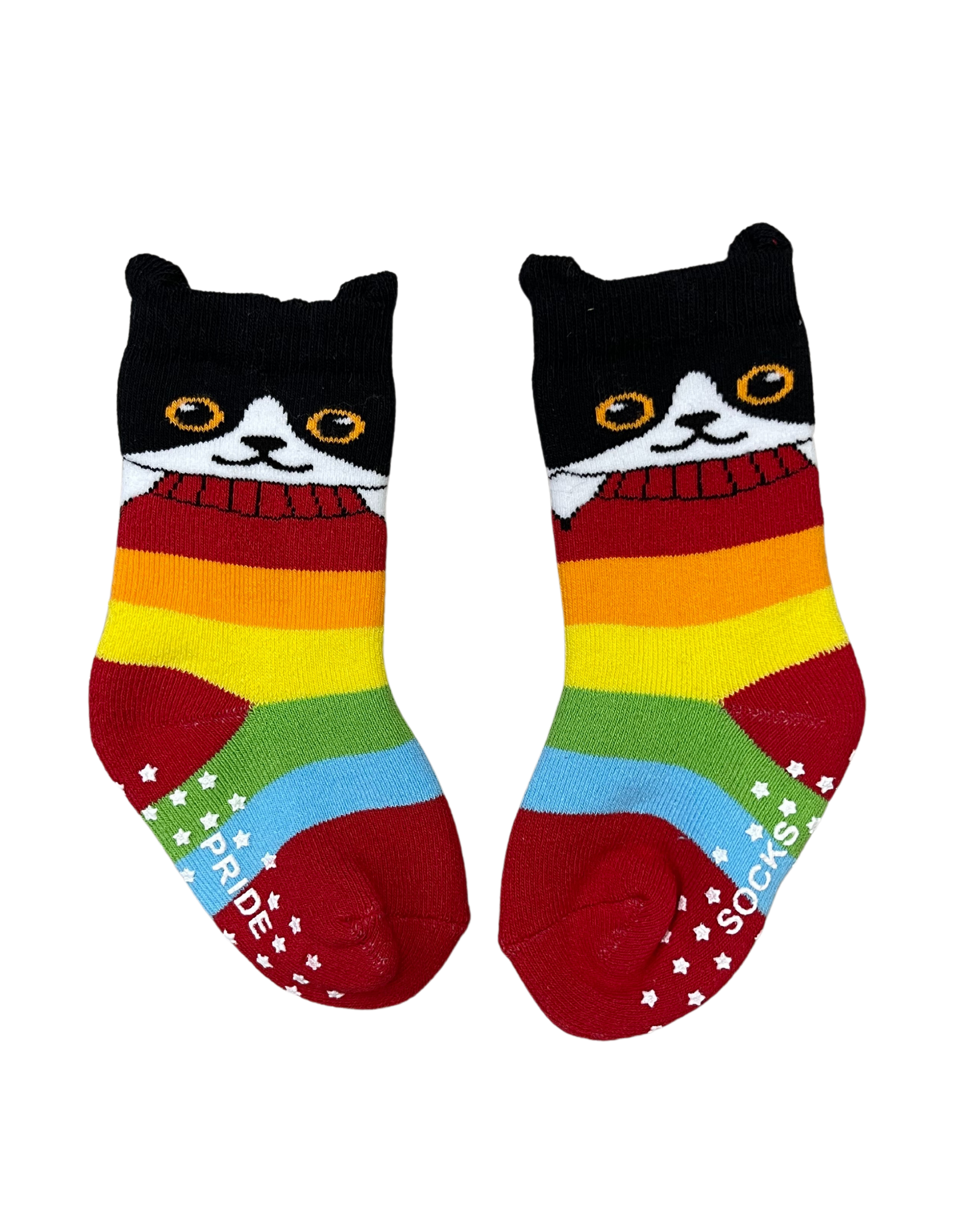 Rainbow Toddlers Non Slip Kitty Socks 6 - 12 M