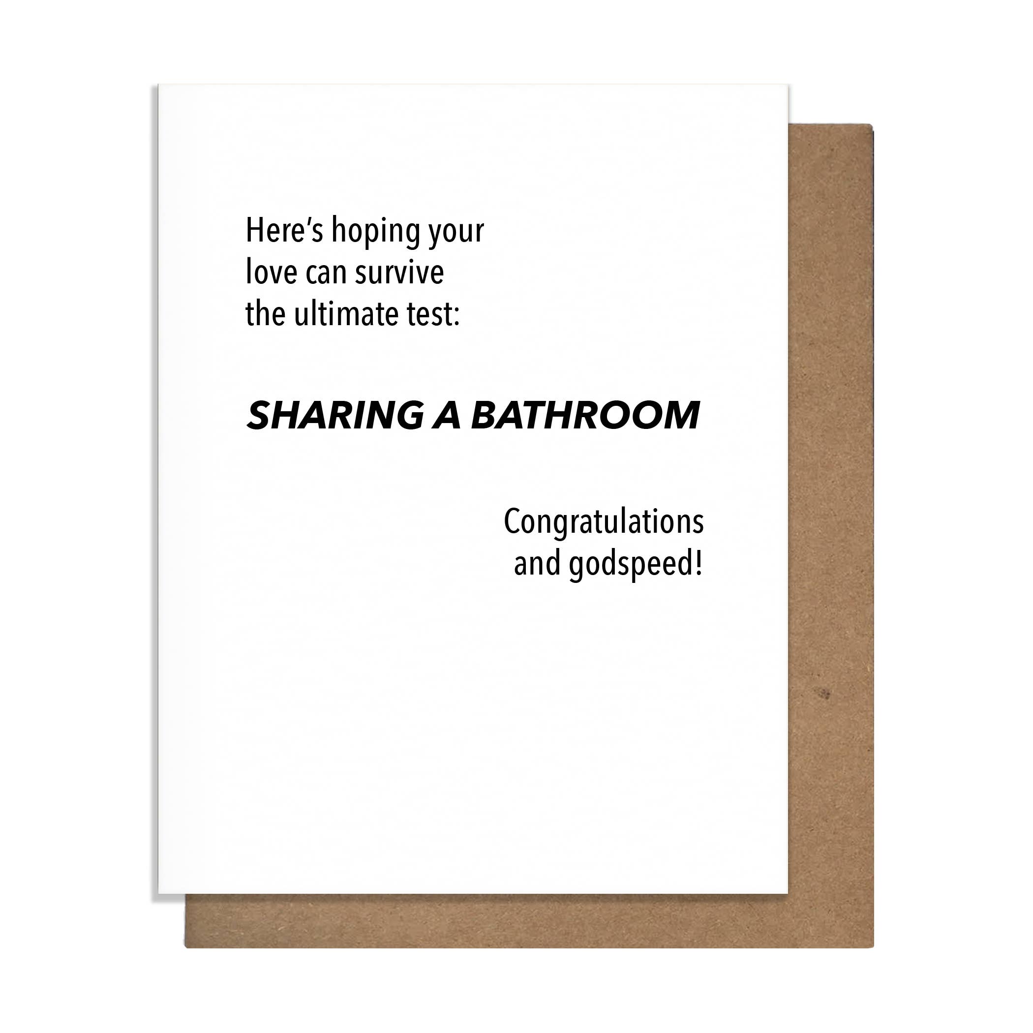 Pretty Alright Goods - Share Bathroom - Wedding Card