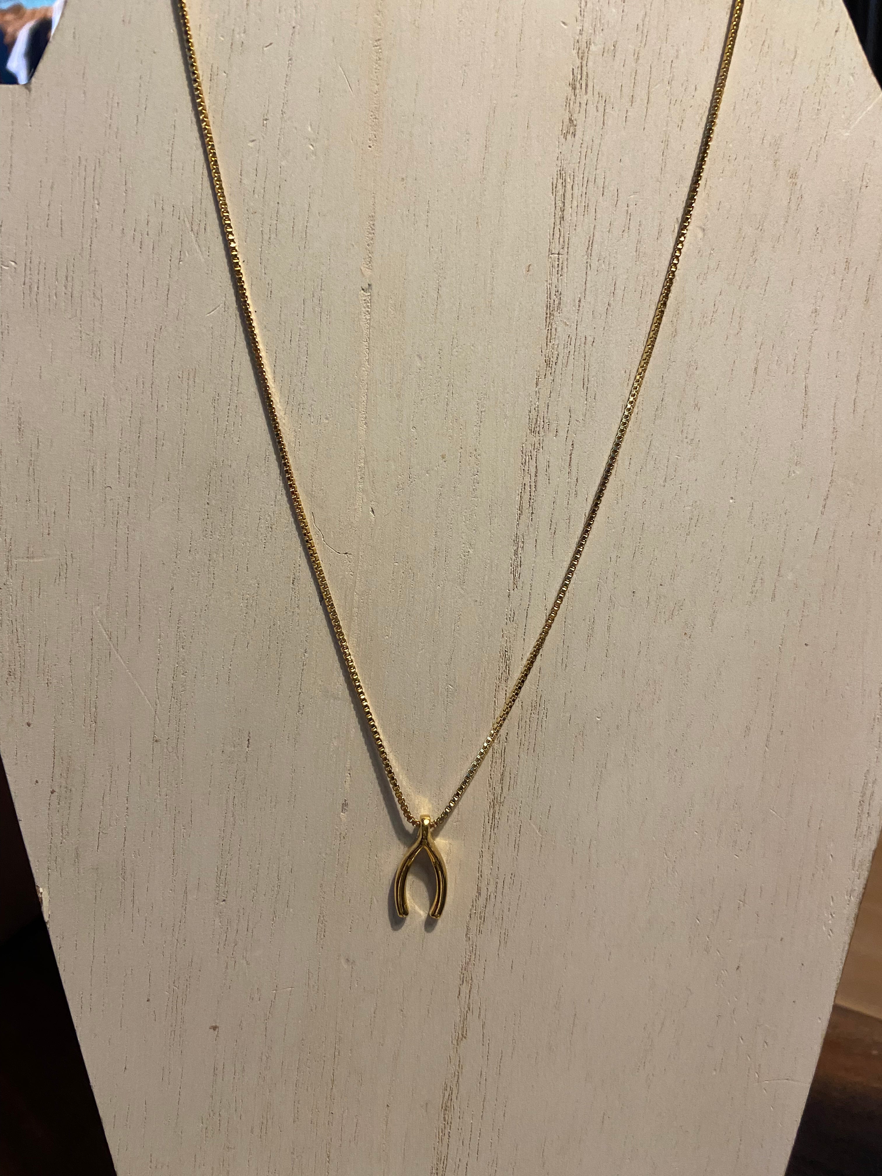 Golden Wishbone Necklace